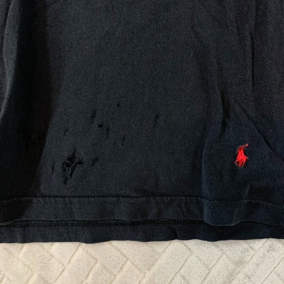 Polo Ralph Lauren Mens Medium Slim Fit T-Shirt Black Red Pony Short Sleeve *flaw - Picture 5 of 16
